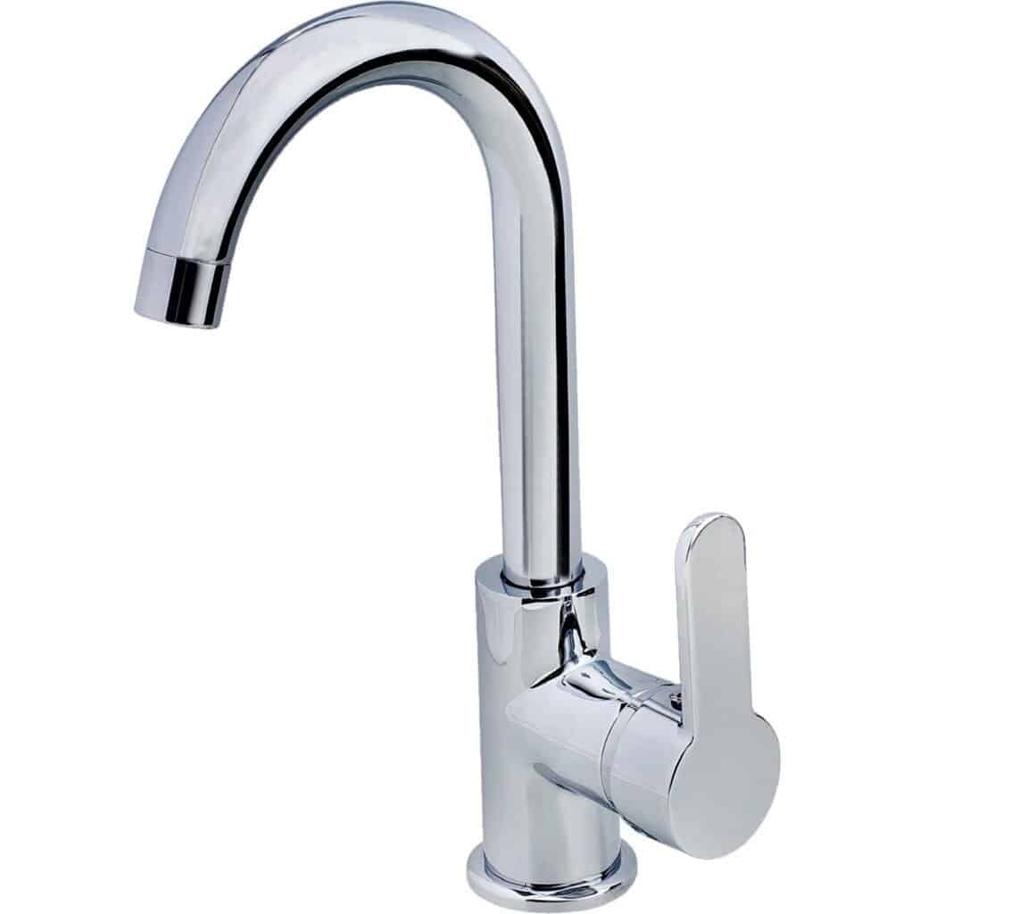 Gms Zirve Mix Kuğu Lavabo Musluk Bataryası Çift Su Girişli
