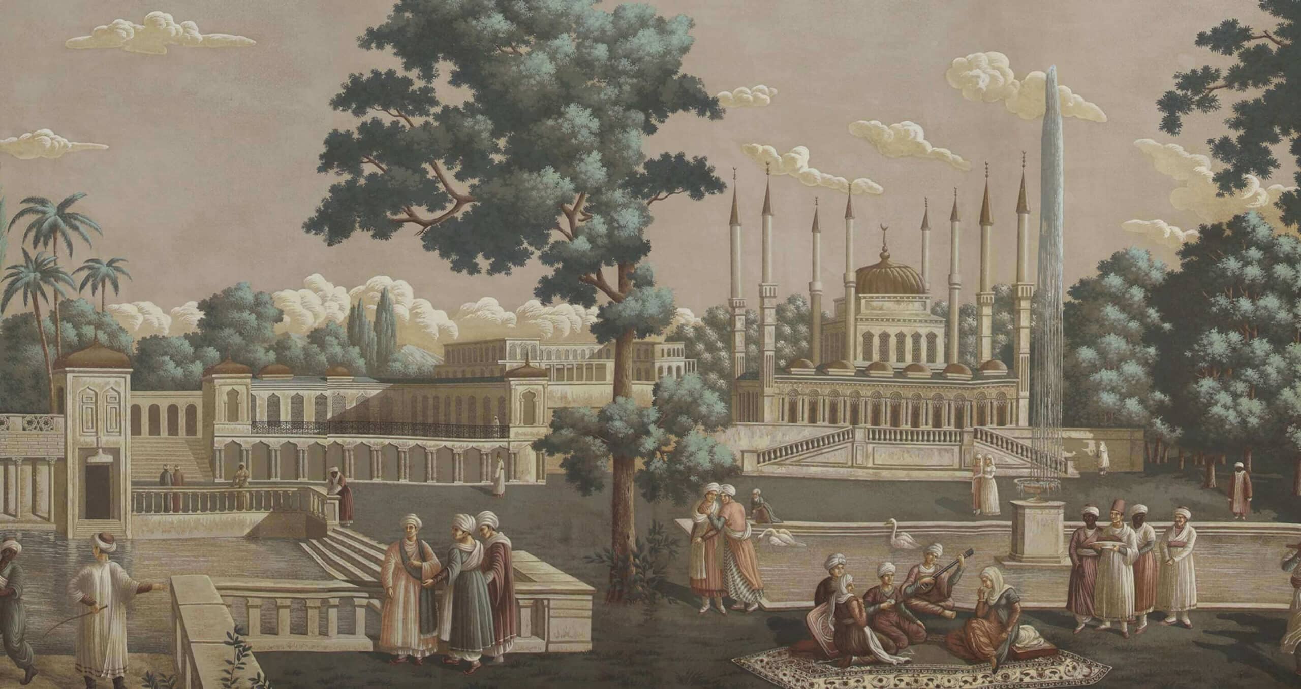 Sekiz Minareli Cami Pano Duvar Kağıdı