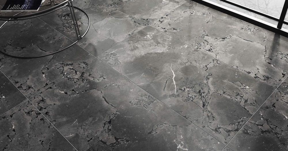 Kütahya Seramik Pompei Antrasit Rektifiyeli Yarı Parlak Yer Duvar Seramiği 60x120