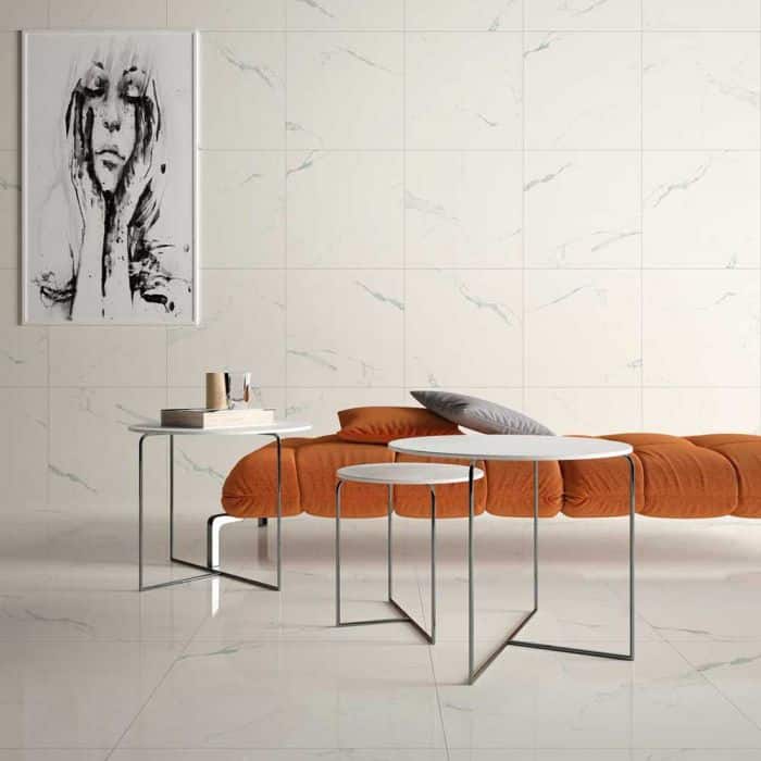 Qua 60×120 cm Bianco River Parlak Granit Seramik