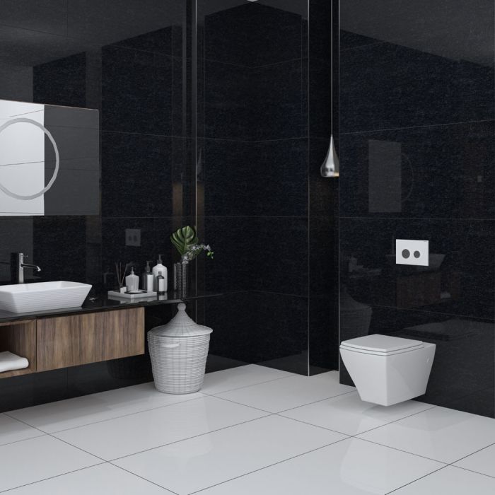 Qua 60×120 cm Crystal Black Parlak Granit Seramik