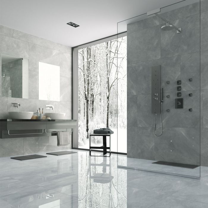 Qua 60×120 cm Pulpis Grey Parlak Granit Seramik