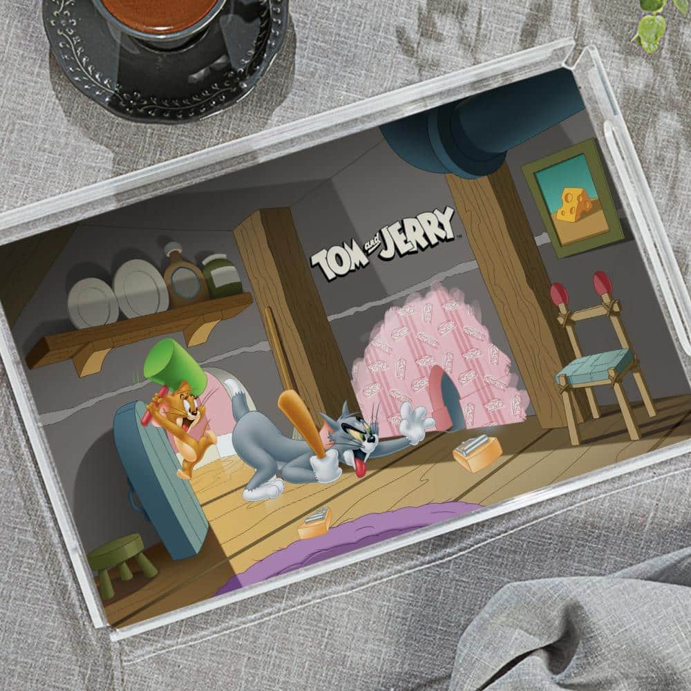 Naughty Tom & Jerry Pleksi Tepsi - 40X24CM