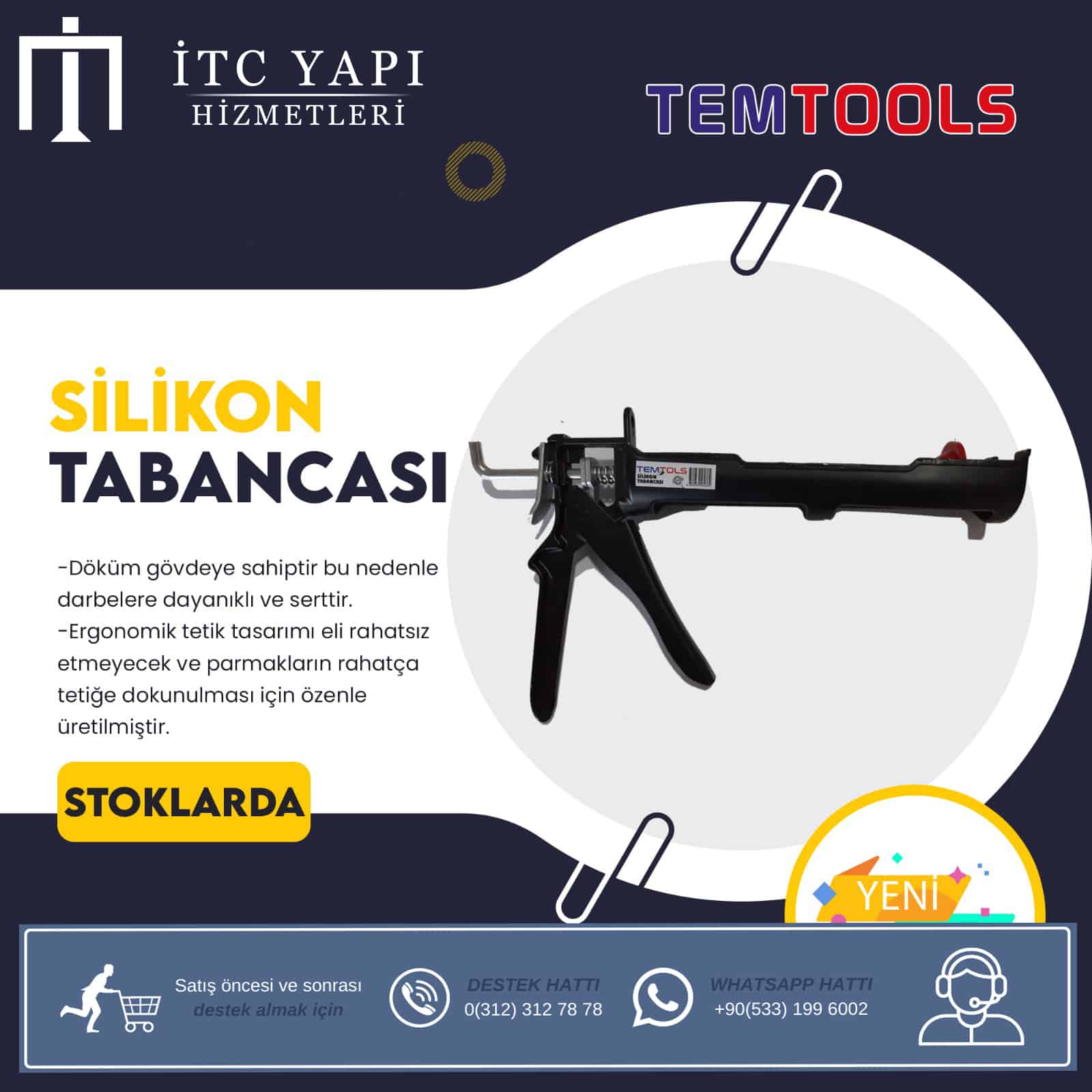 TEMTOOLS Plastik Slikon Tabancası