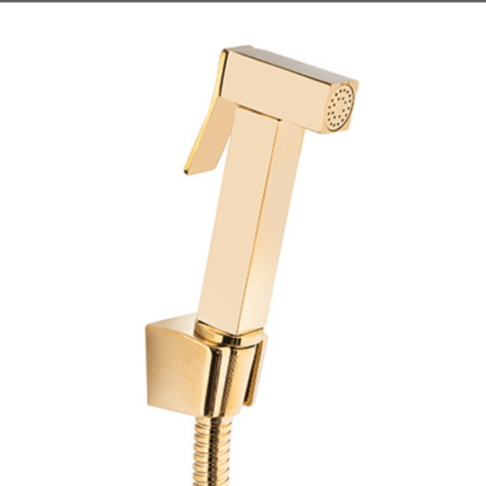 KARE TAHARETMATİK (Shut-Off) *Pirinç Başlık - 120 cm Çift Kenetli Kromajlı Hortum *Zamak Askılık KDU11096