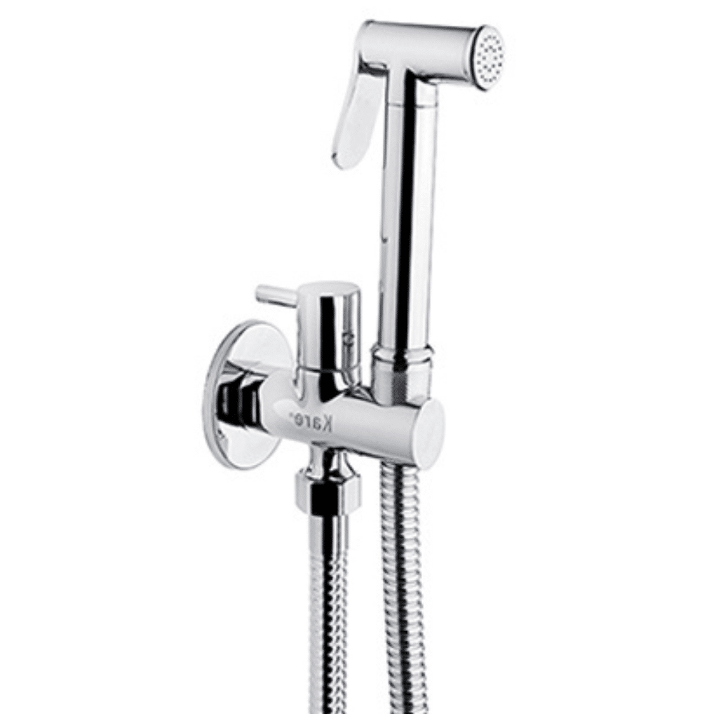 KARE TAHARETMATİK (Shut-Off) *Pirinç Başlık - 120 cm Çift Kenetli Kromajlı Hortum *Zamak Askılık KDU11111