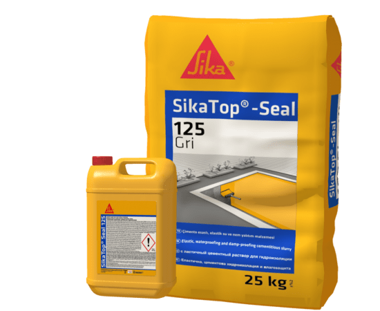 SikaTop - Seal 125 - Gri-Beyaz Çimento Esaslı Yarı Elastik Su Yalıtım Malzemesi